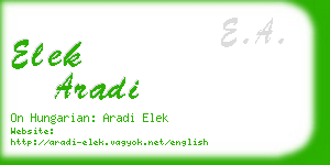 elek aradi business card